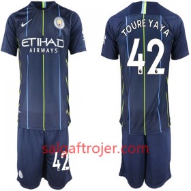 Manchester City Fodboldtrøjer Toure Yaya 42 Børn Udebanesæt 2018/19 Kort ærmer